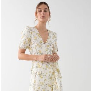 & other stories 100% linen midi wrap dress XS/0